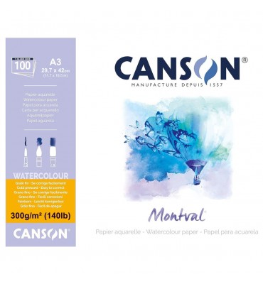 Bloco de Papel Para Aquarela Montval Max Pack Canson A3 300g/m²