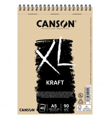 Bloco de Papel Canson XL Kraft 90g/m² A5