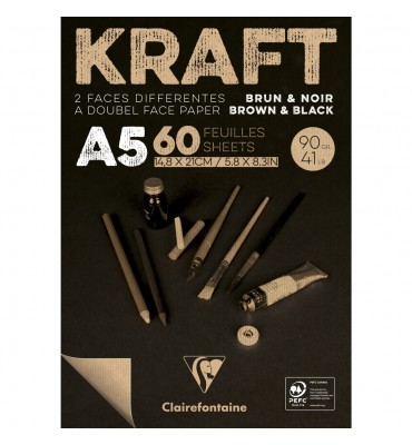 Bloco de Papel Kraft Brown & Black Clairefontaine A5