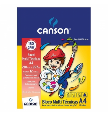 Bloco de Papel Mix Media Canson A4 180g/m²