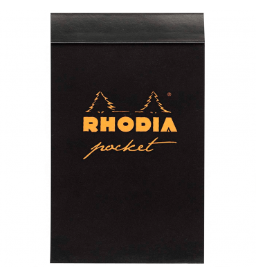 Bloco de Notas Rhodia Papel Pontilhado Pocket Capa Preta