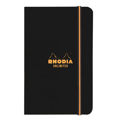 Bloco de Notas Rhodia Quadriculado Unlimited Capa Preta 9X14cm