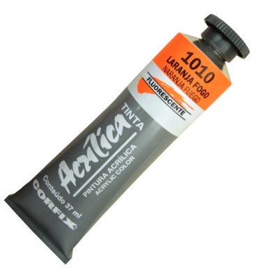 Tinta Acrílica Fluorescente Corfix 37ml 1010 Laranja Fogo