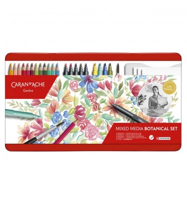 Estojo Caixa Coleção Botânica Mixed Media Caran d'Ache 