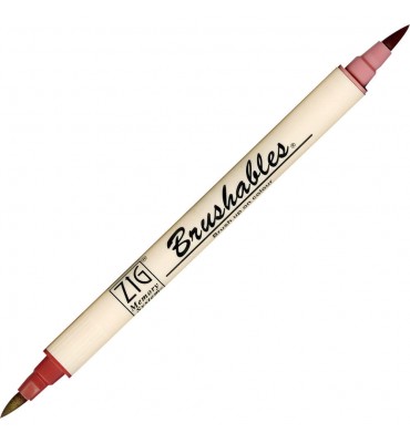 Caneta Brushables Ponta Dupla Kuretake Antique Burgundy