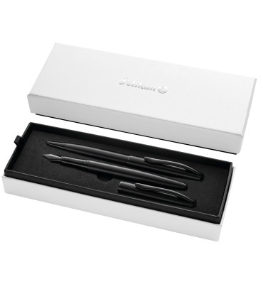Estojo Caneta Pelikan Jazz Noble Elegance Carbon Tinteiro e Esferográfica 