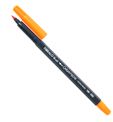 Caneta Caran d'Ache Fibralo Brush Aquarelável Laranja