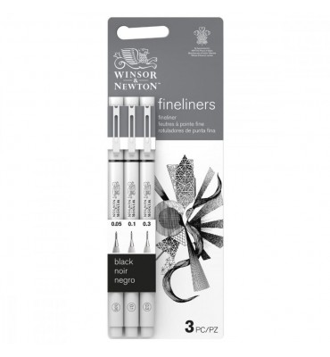 Caneta Nanquim Winsor & Newton Fineliner 3 Pontas Finas