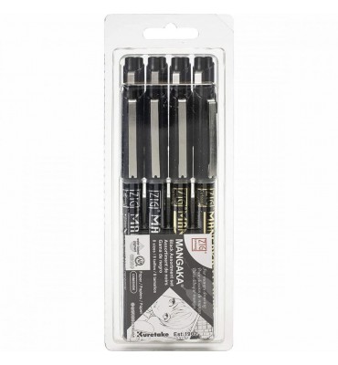 Estojo Caneta Nanquim Mangaka Black 8 Pontas Kuretake
