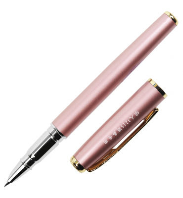 Caneta Tinteiro Yiren Metallic Pink Pena Fina 3215 