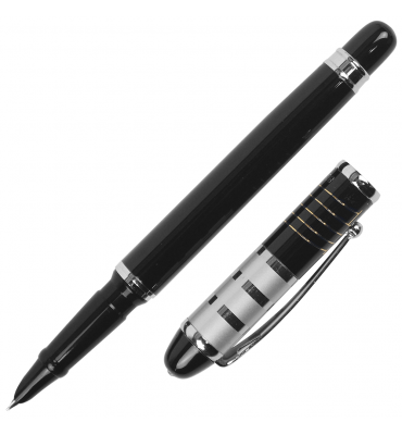 Caneta Tinteiro Yirem Black Grey Pena Fina 805
