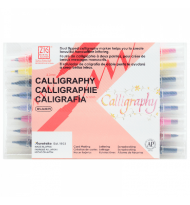 Caneta de Caligrafia Zig Kuretake 6 Cores