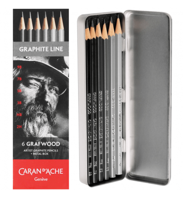 Estojo Lápis de Desenho Grafwood  Caran D'Ache 6 Graduações