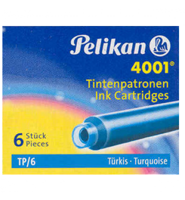 Cartucho Para Caneta Tinteiro Pelikan TP/6 Azul Turquesa