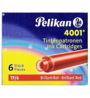 Cartucho Para Caneta Tinteiro Pelikan TP/6 Vermelho