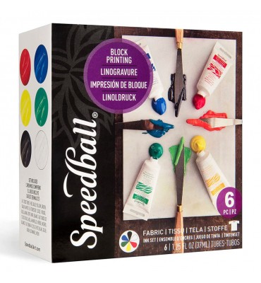 Kit Tinta Xilogravura Para Tecido Speedball 06 Cores 