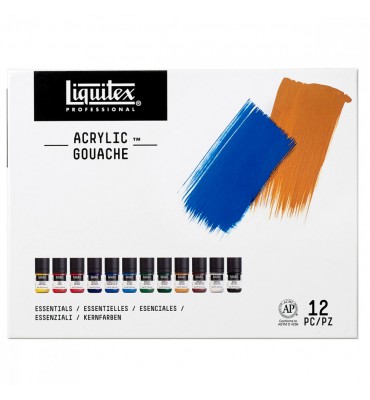 Estojo Tinta Guache Acrílica 22ml 12 Cores Liquitex