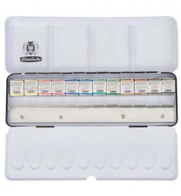 Estojo Tinta Aquarela Pastilha 12 Cores Schmincke Horadam
