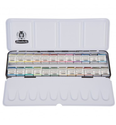 Estojo Tinta Aquarela Pastilha 24 Cores Schmincke Horadam