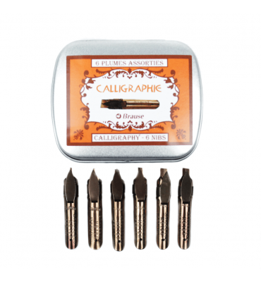 Kit Caligráfico Brause com 6 Penas Calligraphie