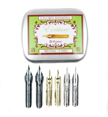Kit Caligráfico Brause com 6 Penas Ecriture