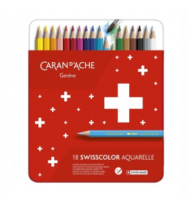 Lápis Aquarela SWISSCOLOR Caran D'Ache 18 Cores