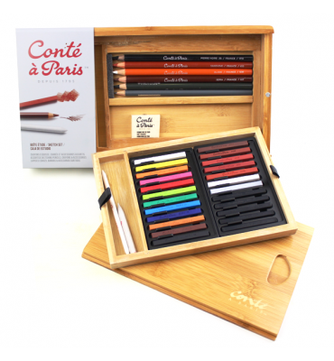 Estojo de Desenho Profissional Conté à Paris Bamboo Box