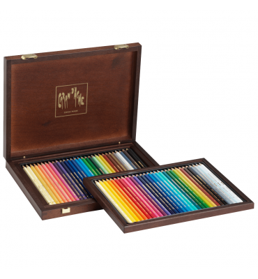 Estojo De Desenho Caran D' Ache Luxo 60 Lápis Caixa Madeira