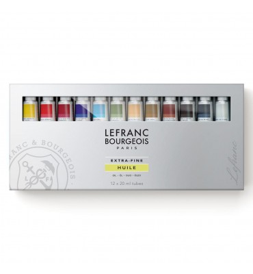 Estojo Tinta Óleo Extra Fine Lefranc & Bourgeois 12 Cores 20ml 