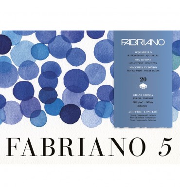 Bloco Fabriano 5GG Para Aquarela 20 folhas 300g/m² 36X51cm 