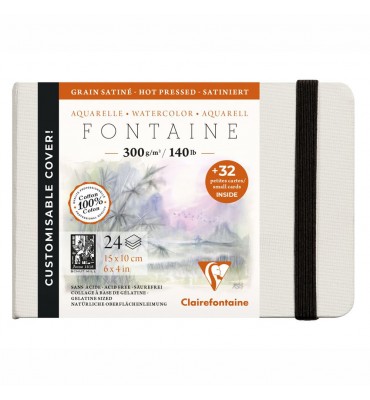 Bloco Para Aquarela Fontaine Ed Customizada 100% Algodão 10x15 Clairefontaine