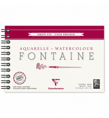 Bloco Papel Para Aquarela Fontaine Cold Pressed 12x18cm 300g/m²