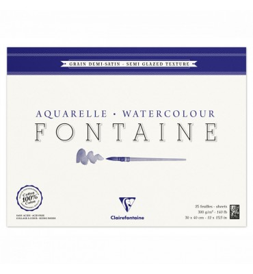 Bloco Papel Para Aquarela Fontaine Semi Satinado 30x40cm 300g/m²