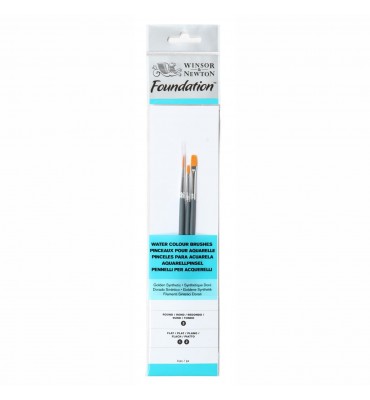 Kit De Pincéis Aquarela Winsor & Newton Foundation 03 Unidades Sortidos 5295012