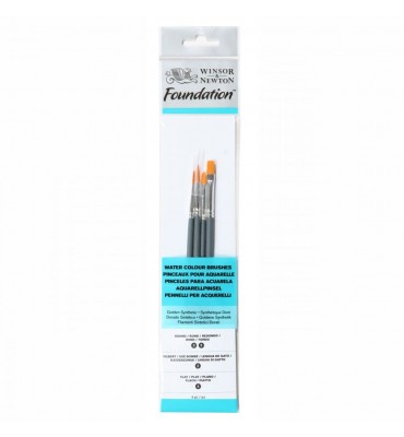 Kit De Pincéis Aquarela Winsor & Newton Foundation 04 Unidades Sortidos 5295014 