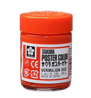 Tinta Guache Sakura 30ml Poster Color 18 Vermilion Hue