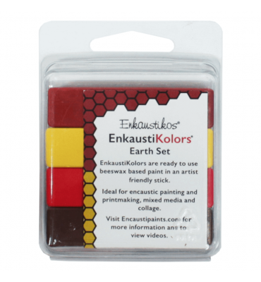 Kit Encáustica Hot Sticks 4 Cores Terra