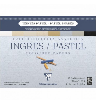 Bloco Papel Clairefontaine Ingres Para Pastel 18x24cm Cores