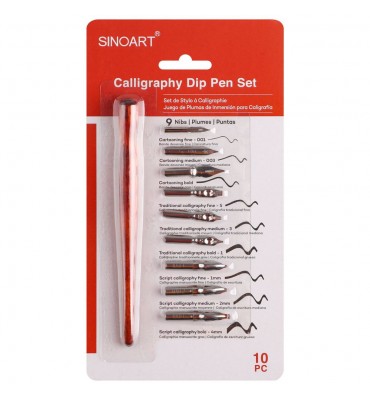 Kit Caligrafia 9 Penas + Cabo de Caligrafia SFT0239