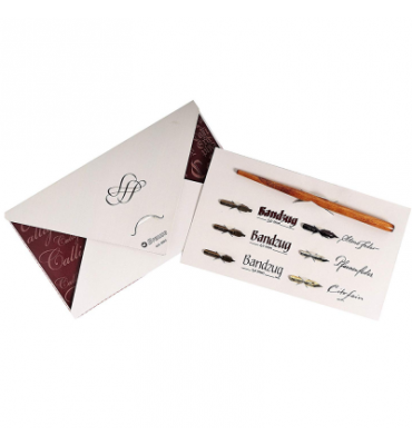 Kit Caligráfico Brause com 6 Penas e Cabo