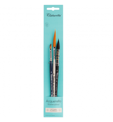 Kit de Pincéis Tintoretto para Aquarela Pintura Floral