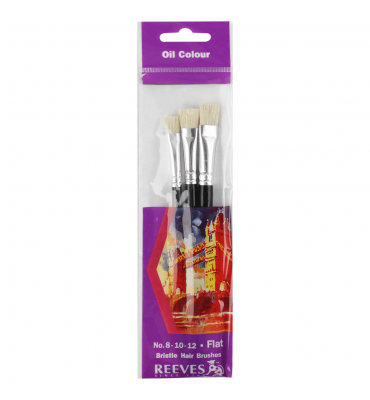 Kit de Pincéis Para Pintura Cerda Chato Reeves 3 Unidades