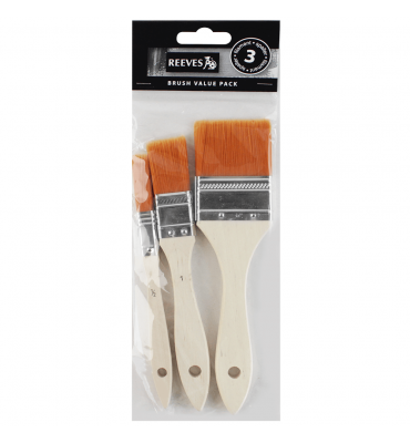 Kit de Pincéis Para Pintura Trincha Sintética Reeves 3 Unidades