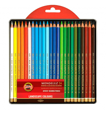 Lápis Aquarelável Koh-I-Noor Mondeluz 24 Cores Paisagens