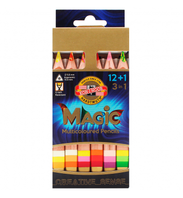Lápis de Cor 3 em 1 Multicolorido 12 Cores 3404