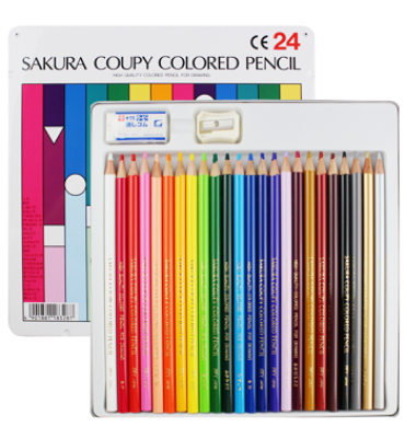 Lápis de Cor Sakura Coupy 24 Cores