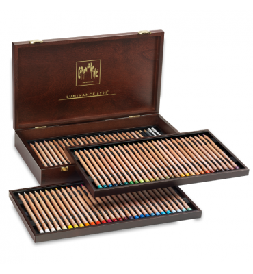Estojo Lápis de Cor Luminance Caran d'Ache 76 Cores Cx Madeira