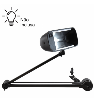 Luminária 387 Preta 01 Lâmpada Para Prancheta
