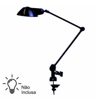 Luminária 393 Preta Para Prancheta Ilutec