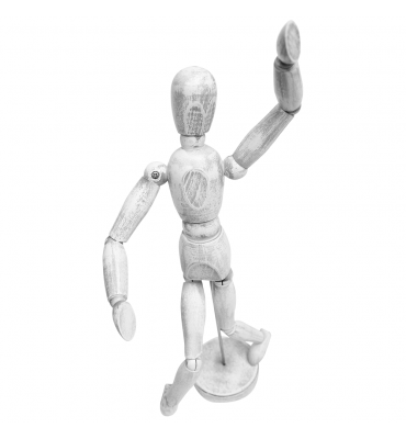 Boneco Articulado Para Desenho 30cm Branco Vintage